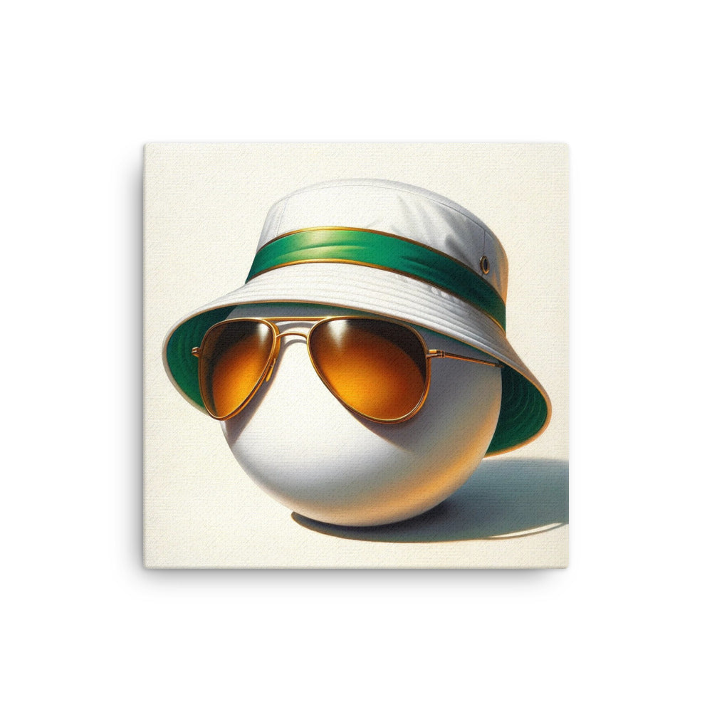 Green Striped Bucket Hat - Canvas Print