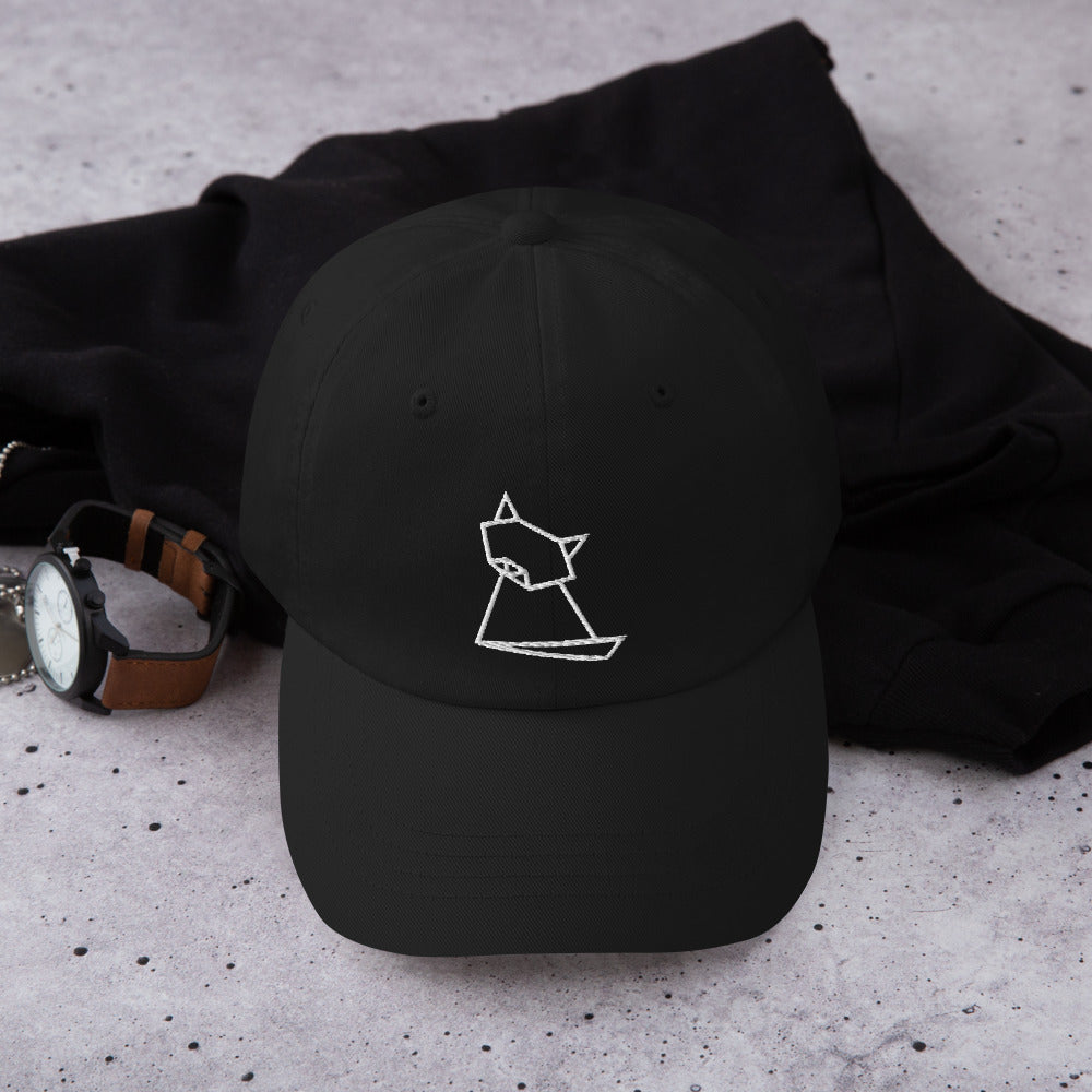 Cat Sit (white) - Origami Series - Cap