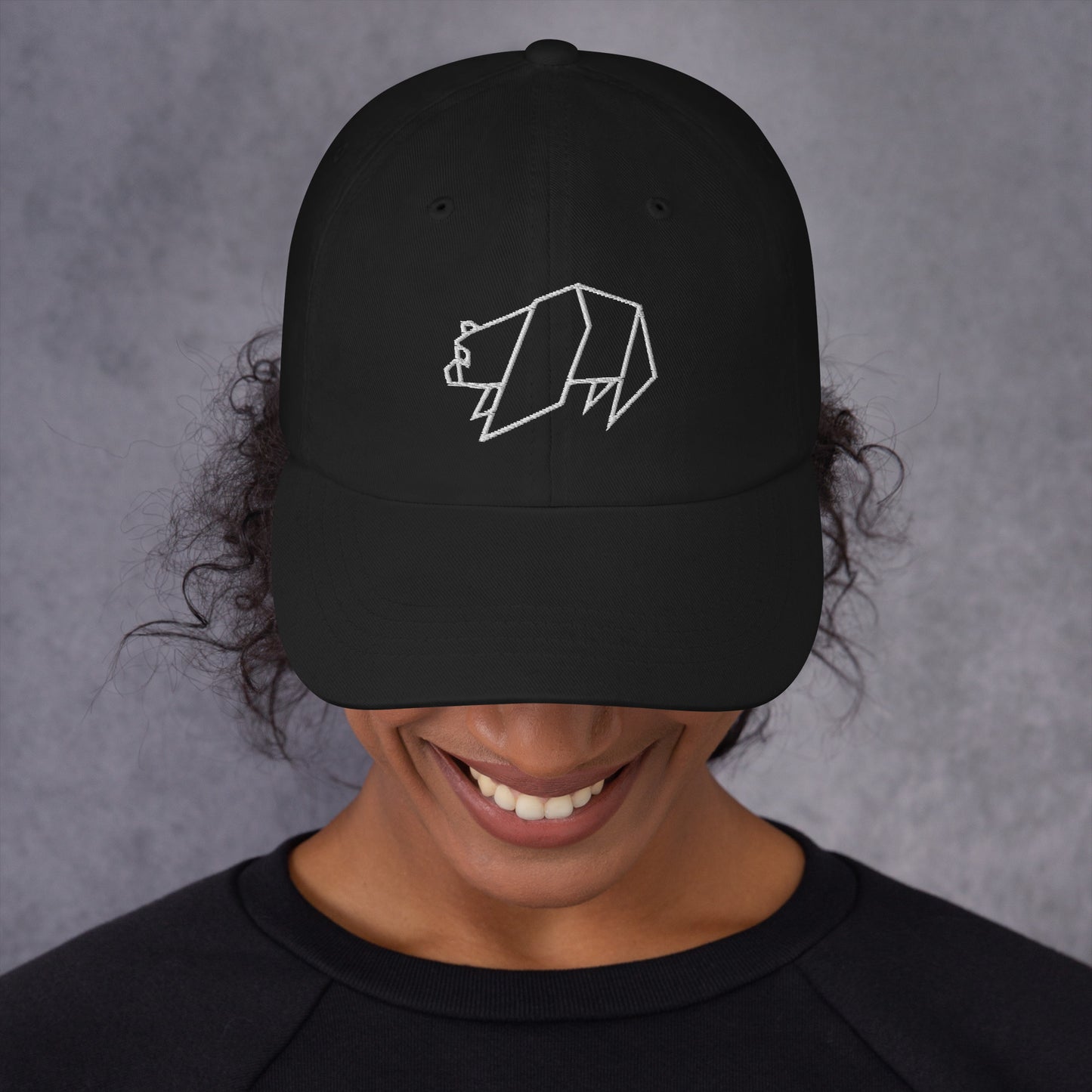 Bear Pounce (white) - Origami Series - Cap