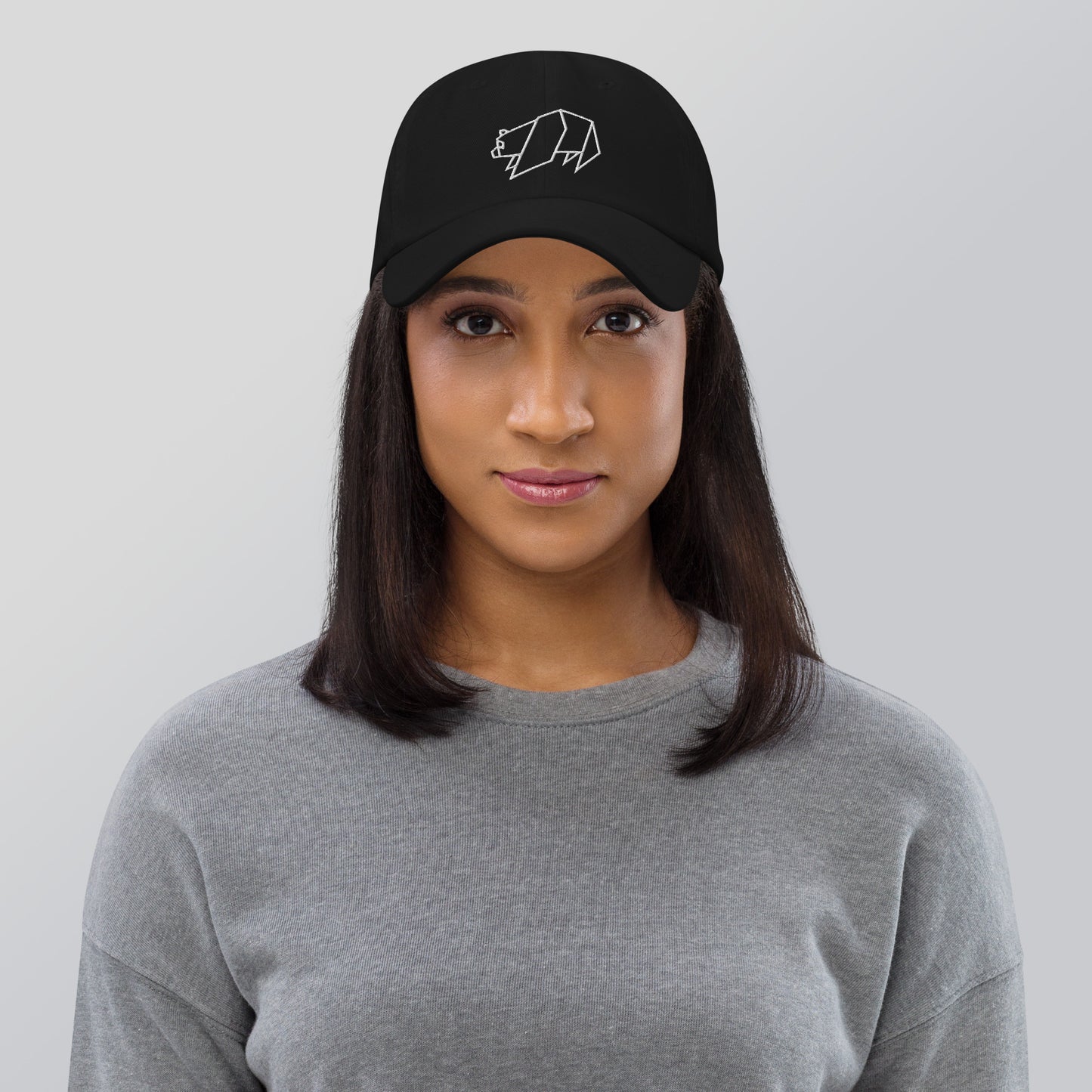 Bear Pounce (white) - Origami Series - Cap