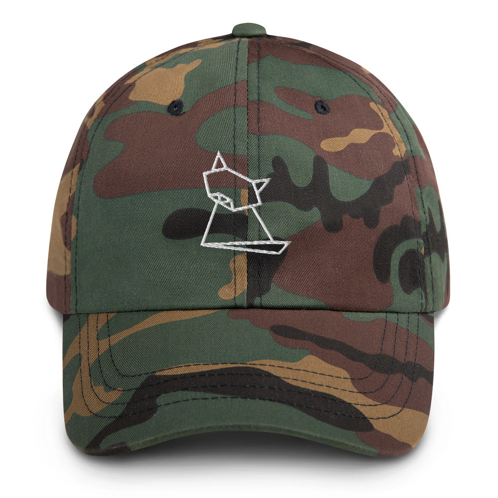 Cat Sit (white) - Origami Series - Cap