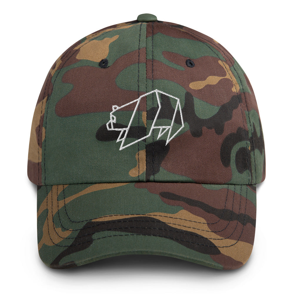 Bear Pounce (white) - Origami Series - Cap