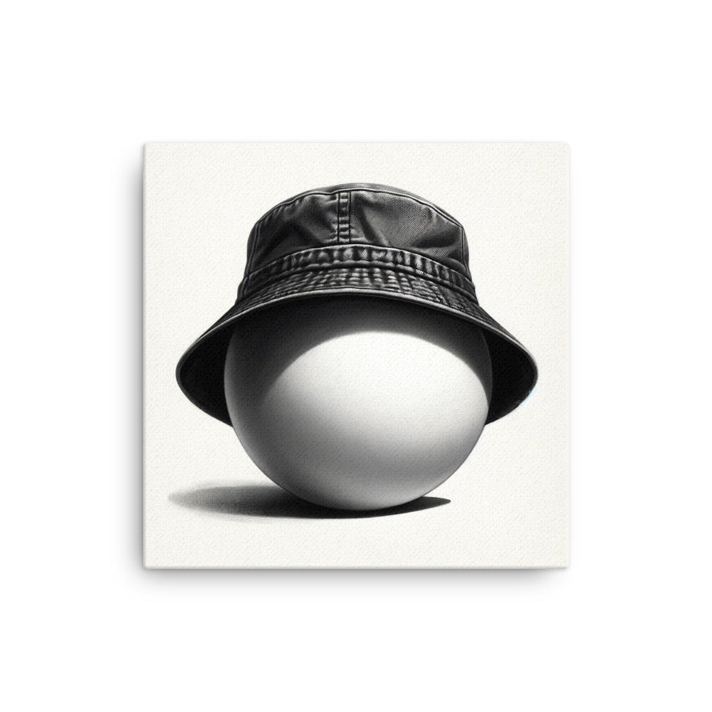 Black Denim Bucket Hat - Canvas Print
