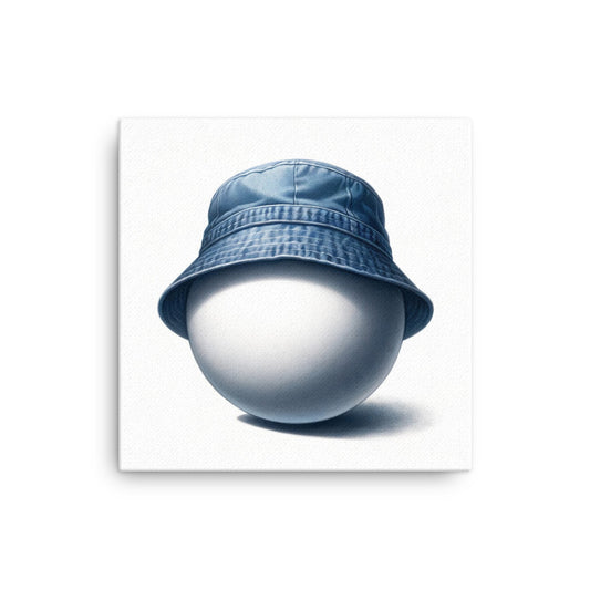 Blue Denim Bucket Hat - Canvas Print